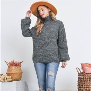 New Junior's Boutique Gray balloon sleeve Sweater